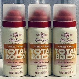 Old Spice Vanilla + Shea Total Body Deodorant Spray - 1oz (Pack of 3)
